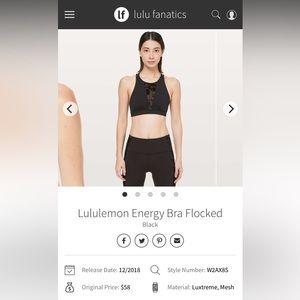 Lululemon High Neck Energy Bra Mesh